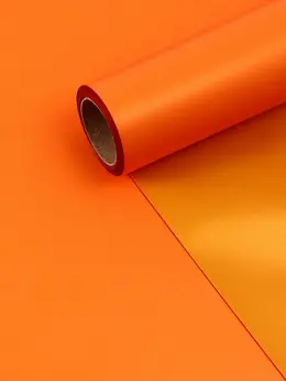 Пленка матовая для цветов и букетов, желтый, оранжевый, 0.58×10 м