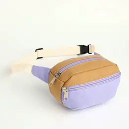 Сумка детская поясная на молнии, наружный карман, цвет сиреневый/бежевый Сумка детская поясная на молнии, наружный карман, цвет сиреневый/бежевый