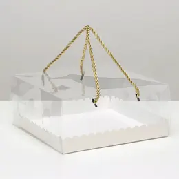 Коробка под рулет, прозрачная крышка, белая 22×22×10 . кондитерская упаковка Коробка под рулет, прозрачная крышка, белая 22×22×10 . кондитерская упаковка