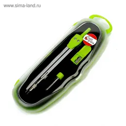 Готовальня , 3 предмета (циркуль 135 мм, грифель, точилка), в пластиковом пенале