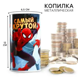 Копилка металлическая, 6,5 см х 6,5 см х 12 см