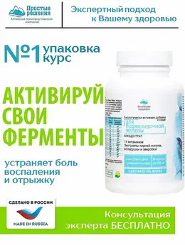 Концентрат Поджелудочная железа с экстрактом топинамбура и репешка + 11 витаминов, 60 капсул