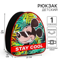 Рюкзак детский дошкольный на молнии, 23х21х10 см, микки маус Рюкзак детский дошкольный на молнии, 23х21х10 см, микки маус
