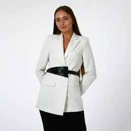 Ремень женский широкий, 78×9.5 см, пряжка-гвоздик, золотистая, черный