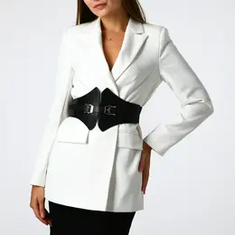 Ремень-резинка женский широкий, 68×15 см, пряжка металл, золотистая, черный