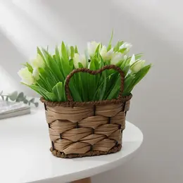 Кашпо для цветов плетеное с ручками