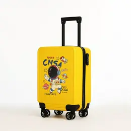 Чемодан детский 32 л (s), отдел на молнии, 4 колеса, цвет желтый