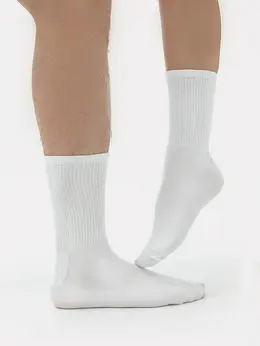 Носки унисекс белые с силиконовой пяткой Носки унисекс белые с силиконовой пяткой