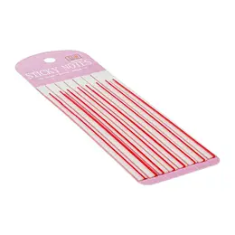 Блок-закладка с липким краем пластик 20л х 8 штук, розовая полоска, 140мм х 6мм calligrata 10532