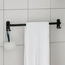 Держатель для полотенец, 4 крючка, 58×10×7.5 см, черный