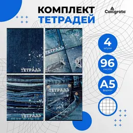 Комплект тетрадей из 4 штук, 96 листов в клетку