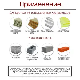 Дюбель тундра, для утеплителя, с металлическим гвоздем, 10×120 мм, черный, 50 шт. Дюбель тундра, для утеплителя, с металлическим гвоздем, 10×120 мм, черный, 50 шт.