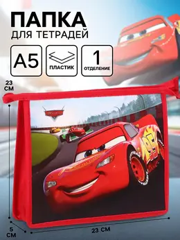 Папка для тетрадей а5, пластик, на молнии,