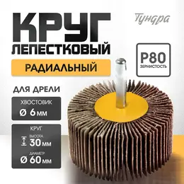 Круг лепестковый радиальный , 60×30×6 мм, р80 Круг лепестковый радиальный , 60×30×6 мм, р80