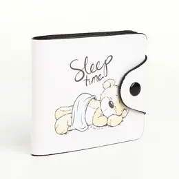 Кошелек маленький sleep time, детский, на кнопке, бежевый Кошелек маленький sleep time, детский, на кнопке, бежевый