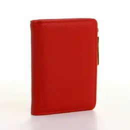 Кошелек женский на кнопке, 11.5×2×9 см, однотонный, красный