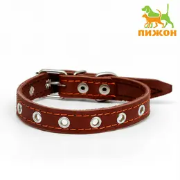 Ошейник кожаный однослойный безразмерный, 45×2 см, ош 18-39 см, коричневый Ошейник кожаный однослойный безразмерный, 45×2 см, ош 18-39 см, коричневый