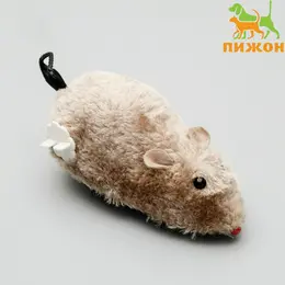 Мышь заводная, 12 см, искусственный мех, серая