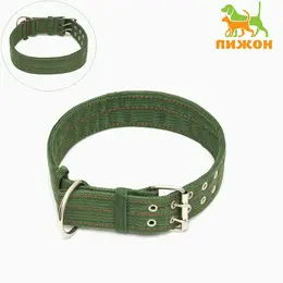 Ошейник четырехслойный, 80×4.9 см, ош 65-75 см, полиэстер, зеленый