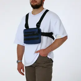 Сумка нагрудная на молнии, наружный карман, 21×3.5×16 см, синяя Сумка нагрудная на молнии, наружный карман, 21×3.5×16 см, синяя