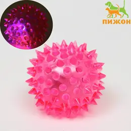 Мяч светящийся для собак средний, tpr, 5,5 см, розовый Мяч светящийся для собак средний, tpr, 5,5 см, розовый