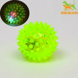 Мяч светящийся для собак средний, tpr, 5.5 см, желтый