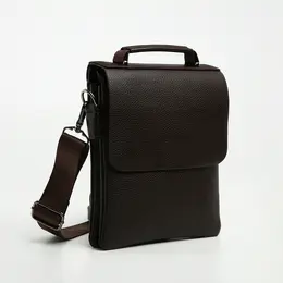 Сумка планшет мужская textura, 2 отдела на молнии, наружный карман, 19×3×23 см, коричневая