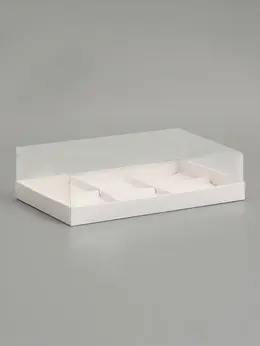 Коробка для муссовых пирожных 6 штук, 26×17×6 см, белый