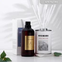 Набор диффузор ароматический aromame, аргентинский сладкий апельсин 500 мл круглая банка Набор диффузор ароматический aromame, аргентинский сладкий апельсин 500 мл круглая банка