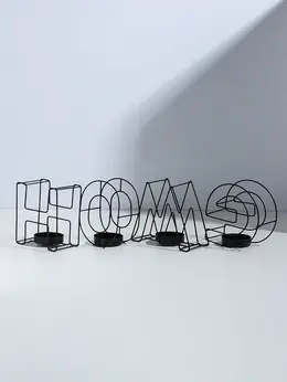 Подсвечник металлический на 4 свечи , home, 13.5×42 см, черный Подсвечник металлический на 4 свечи , home, 13.5×42 см, черный