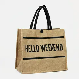 Сумка - шоппер hello weekend, на пуговице, бежевая