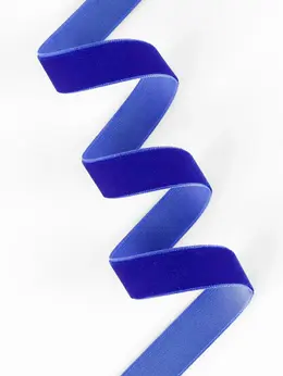 Лента бархатная, 15 мм, 18±1 м, синяя №47
