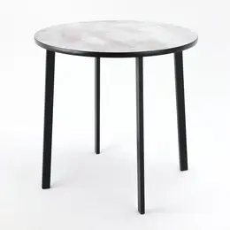 Стол обеденный круглый модерн laksi, 775×775×760 мм, цвет черный /цемент