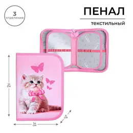 Пенал школьный, 3 секции, 14×21×4 см Пенал школьный, 3 секции, 14×21×4 см