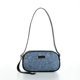 Сумка женская кросс-боди на молнии, 20.5×6.5×11.5 см, с цветочным принтом, синяя Сумка женская кросс-боди на молнии, 20.5×6.5×11.5 см, с цветочным принтом, синяя