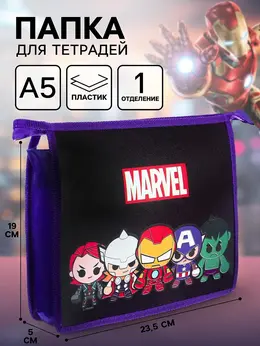 Папка пластиковая для тетрадей а5, на молнии,