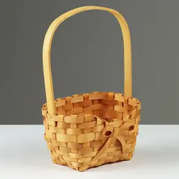 Корзина плетеная для хранения, 18×12.5×9.5 см, ручка h=15.5 см, секвойя, цвет натуральный Корзина плетеная для хранения, 18×12.5×9.5 см, ручка h=15.5 см, секвойя, цвет натуральный