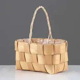 Корзина плетеная для хранения, 17×10×9 см, ручка h=9.5 см, секвойя Корзина плетеная для хранения, 17×10×9 см, ручка h=9.5 см, секвойя