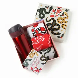 Подарочный набор термос и носки 3 пары kaftan snake, размер 36-39