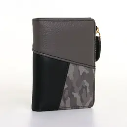 Кошелек женский на кнопке, 11.5×2×9 см, комбинированный, серый Кошелек женский на кнопке, 11.5×2×9 см, комбинированный, серый