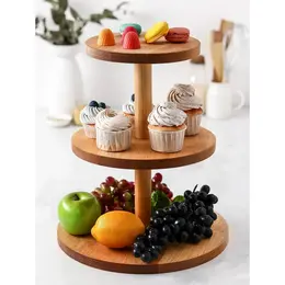 Подставка для пирожных и фруктов , d=32, d=26 см, d=20 см, высота 37 см, дерево массив березы, пропитано маслом