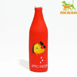 Игрушка пищащая dog beer для собак, 19×5.2 см, красная