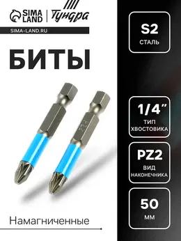 Биты , намагниченные, сталь s2, pz2×50 мм, 2 шт. Биты , намагниченные, сталь s2, pz2×50 мм, 2 шт.