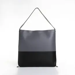 Сумка - мешок женская на молнии, 40×3×36 см, серая/черная Сумка - мешок женская на молнии, 40×3×36 см, серая/черная