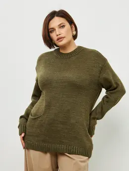 Свитер больших размеров оверсайз удлиненный Свитер больших размеров оверсайз удлиненный