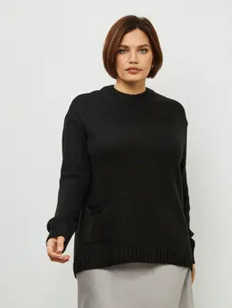 Свитер больших размеров оверсайз удлиненный Свитер больших размеров оверсайз удлиненный