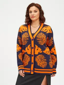 Кардиган вязаный удлинённый оверсайз на пуговицах Кардиган вязаный удлинённый оверсайз на пуговицах