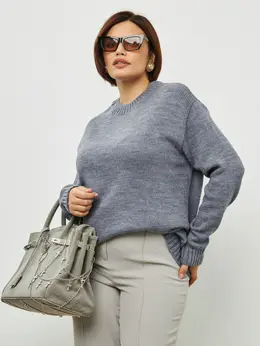 Свитер больших размеров оверсайз удлиненный Свитер больших размеров оверсайз удлиненный