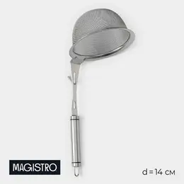 Сито-дуршлаг arti, d=14 см, с фиксатором, нержавеющая сталь, серебристое