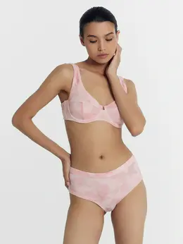 Трусы женские слипы розовые в технике тай-дай